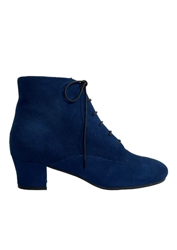 Blå kort støvle med høj hæl fra Nordic ShoePeople